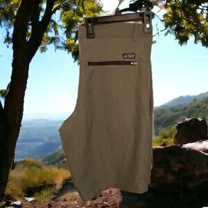 River Edge Men’s Chino Shorts 32 green  Check Outdoors Hiking  Stretch Board